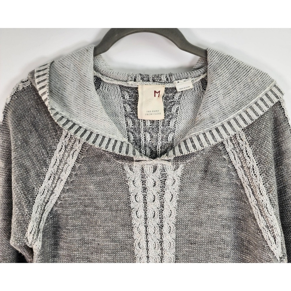 Anthropologie Far Away From Close Women's M Boho Lightweight Hooded Linen Wool - Picture 2 of 10